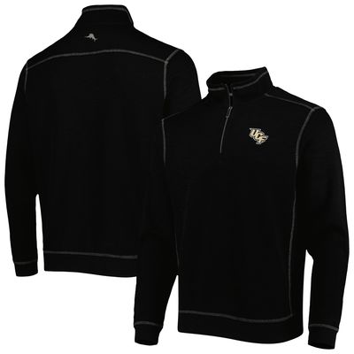 Men's Tommy Bahama Black UCF Knights Sport Tobago Bay Tri-Blend Mock Neck Half-Zip Jacket