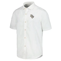 Men's Tommy Bahama White UCF Knights Coconut Point Palm Vista IslandZone Camp Button-Up Shirt