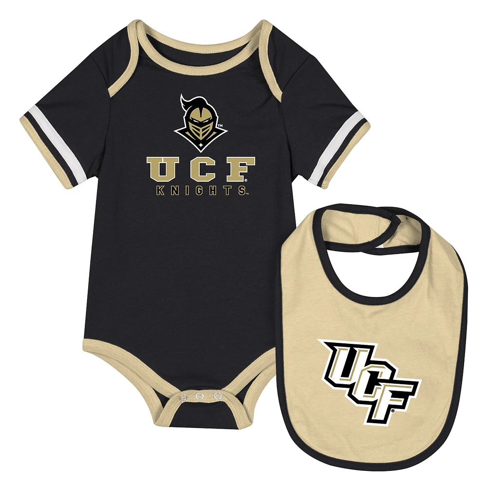 Ensemble body et bavoir Colosseum Black UCF Knights pour nouveau-né bébé