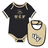 Ensemble body et bavoir Colosseum Black UCF Knights pour nouveau-né bébé