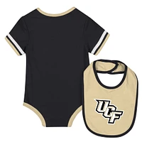 Ensemble body et bavoir Colosseum Black UCF Knights pour nouveau-né bébé