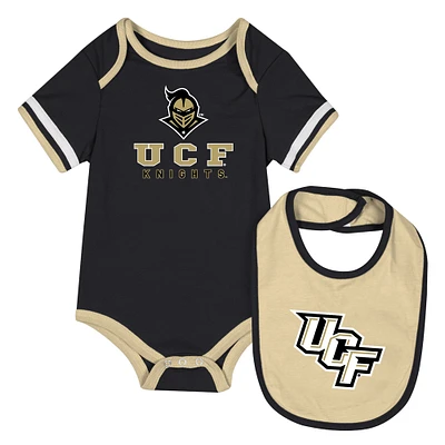 Ensemble body et bavoir Colosseum Black UCF Knights pour nouveau-né bébé