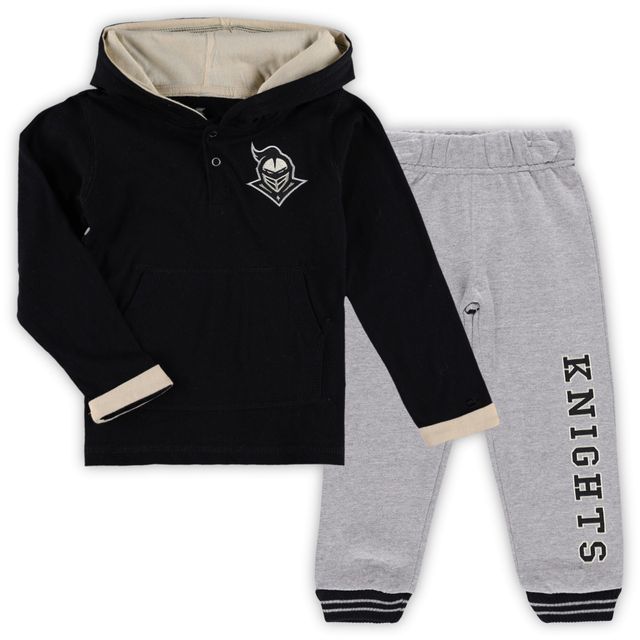 Ensemble sweat à capuche et pantalon de survêtement UCF Knights Poppies Colosseum noir/gris chiné pour tout-petit