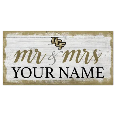 UCF Knights 6" x 12" Personalized Mr. & Mrs. Script Sign