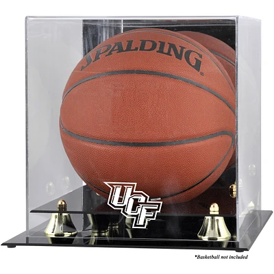 Vitrine de présentation de basket-ball avec logo classique doré des UCF Knights et dos miroir