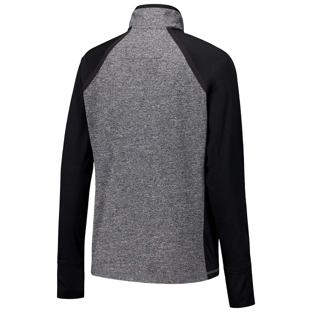 Veste à glissière quart de tour raglan UCF Knights Finalist pour femme, noir/gris chiné