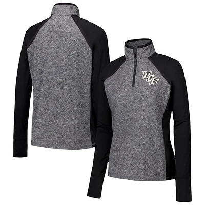 Veste à glissière quart de tour raglan UCF Knights Finalist pour femme, noir/gris chiné