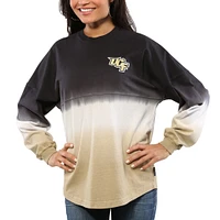 Women's Black UCF Knights Ombre Long Sleeve Dip-Dyed Spirit Jersey