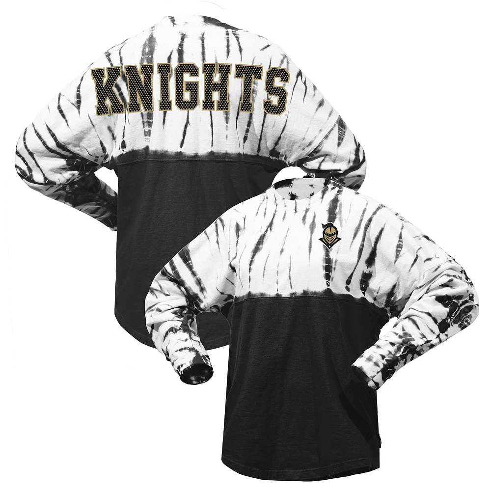 Women's Black UCF Knights Tie-Dye Long Sleeve Jersey T-Shirt