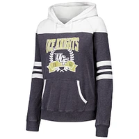 Sweat à capuche raglan rayé et bloqué UCF Knights Blitz pour femmes, charbon de bois