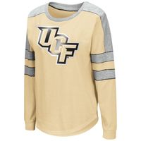 Women's Colosseum UCF Knights Gold Trey Dolman Long Sleeve T-Shirt