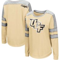 Women's Colosseum UCF Knights Gold Trey Dolman Long Sleeve T-Shirt