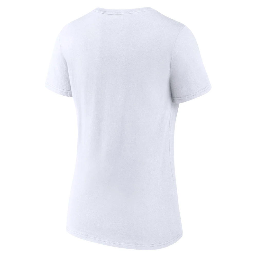 T-shirt à col en V blanc Fanatics UCF Knights Campus pour femmes