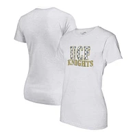 Women's Heather Gray UCF Knights Checkered Team Name Wavy Tri-Blend T-Shirt