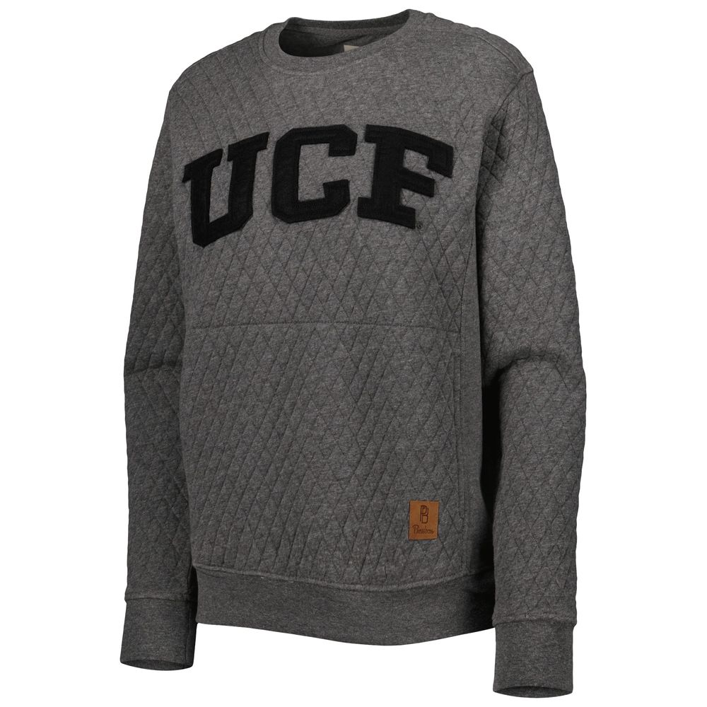 Women's Pressbox Heather Charcoal UCF Knights Moose Quilted Pullover Sweatshirt