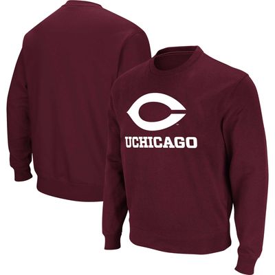 Men's Colosseum Maroon UChicago Maroons Arch Over Logo Pullover Sweatshirt