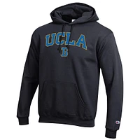Sweat à capuche noir Champion pour homme avec logo Arch Over des Bruins de l'UCLA