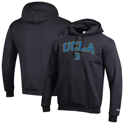 Sweat à capuche noir Champion pour homme avec logo Arch Over des Bruins de l'UCLA