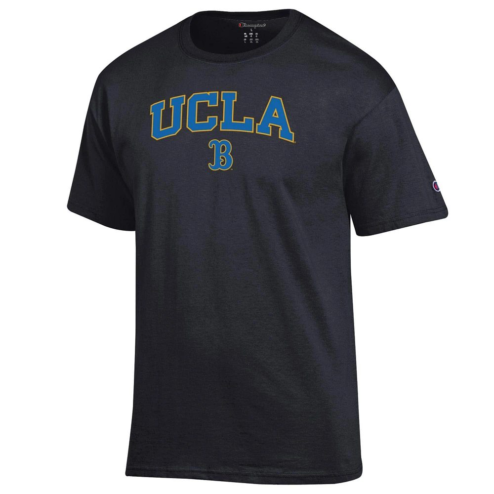 T-shirt noir Champion pour homme avec logo arqué des Bruins de l'UCLA
