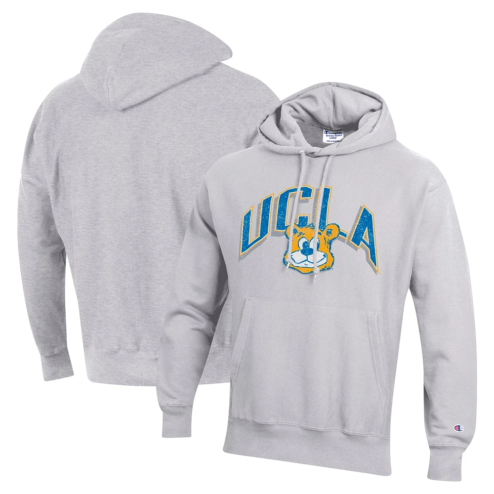 Men's Champion Gray UCLA Bruins Vault Late Night Reverse Weave Pullover Hoodie