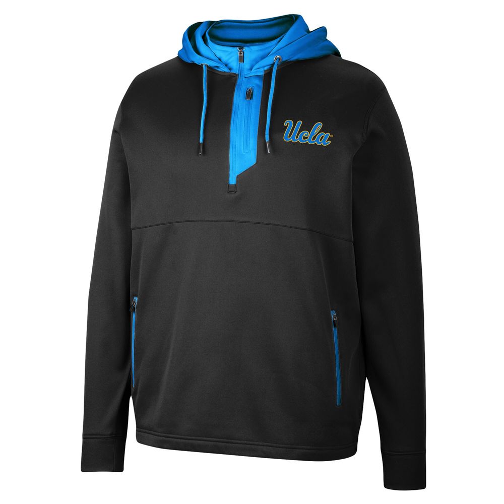 Men's Colosseum Black UCLA Bruins Luge 3.0 Quarter-Zip Hoodie