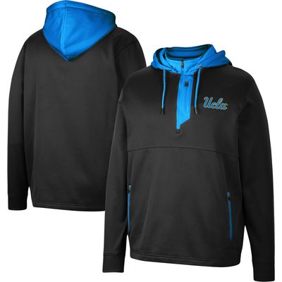 Men's Colosseum Black UCLA Bruins Luge 3.0 Quarter-Zip Hoodie