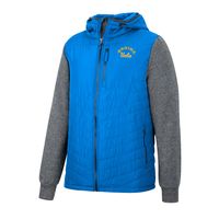 Men's Colosseum Blue/Charcoal UCLA Bruins Course Herringbone Full-Zip Hoodie