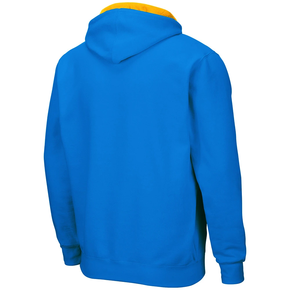Men's Colosseum Blue UCLA Bruins Arch & Logo 3.0 Full-Zip Hoodie