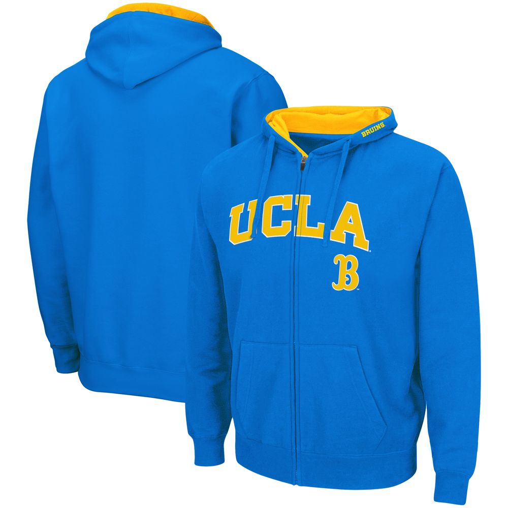 Men's Colosseum Blue UCLA Bruins Arch & Logo 3.0 Full-Zip Hoodie