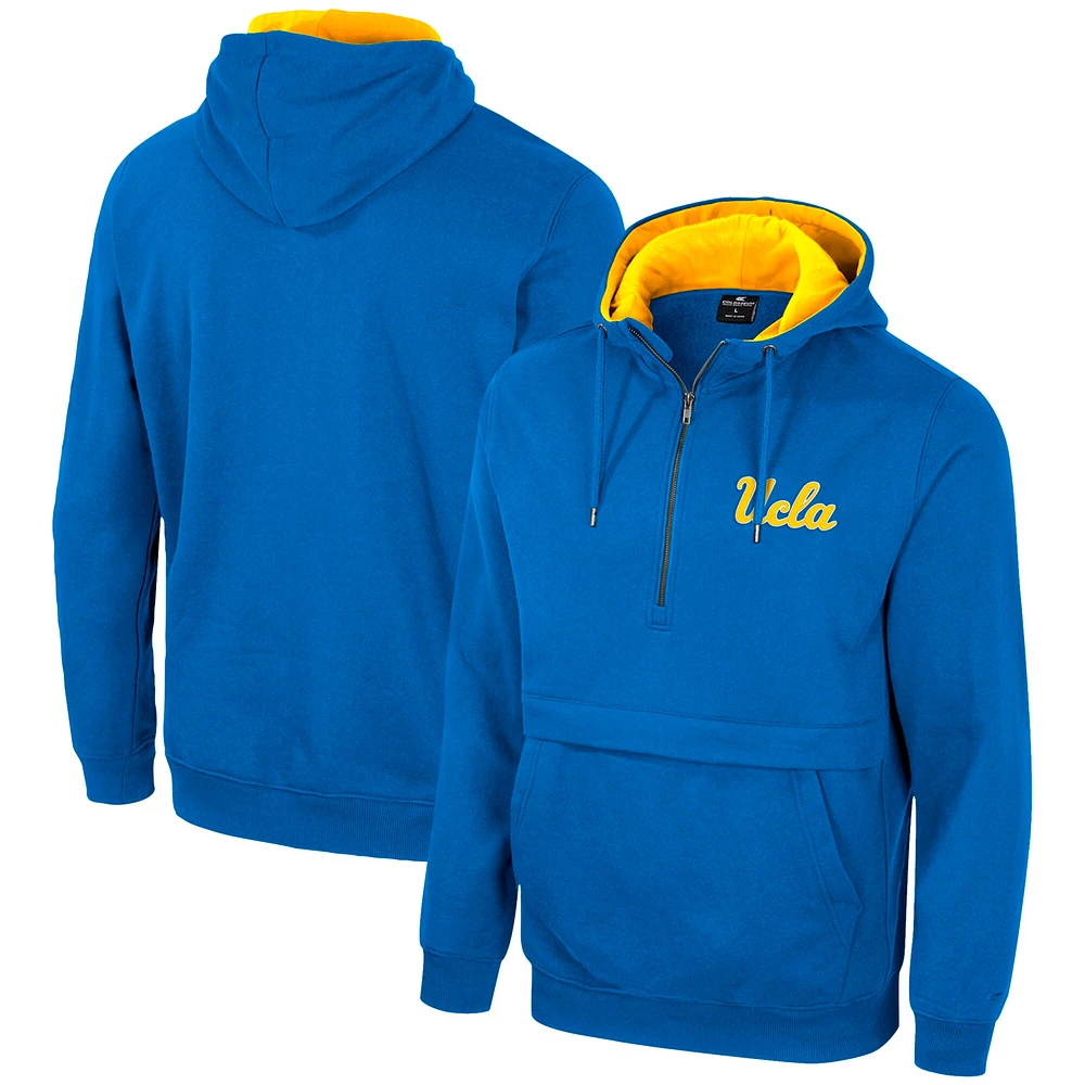 Chandail à capuchon demi-glissière Colosseum Blue UCLA Bruins pour homme