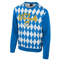 Men's Colosseum Blue UCLA Bruins The Dealio Argyle Pullover Sweatshirt