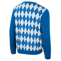 Men's Colosseum Blue UCLA Bruins The Dealio Argyle Pullover Sweatshirt