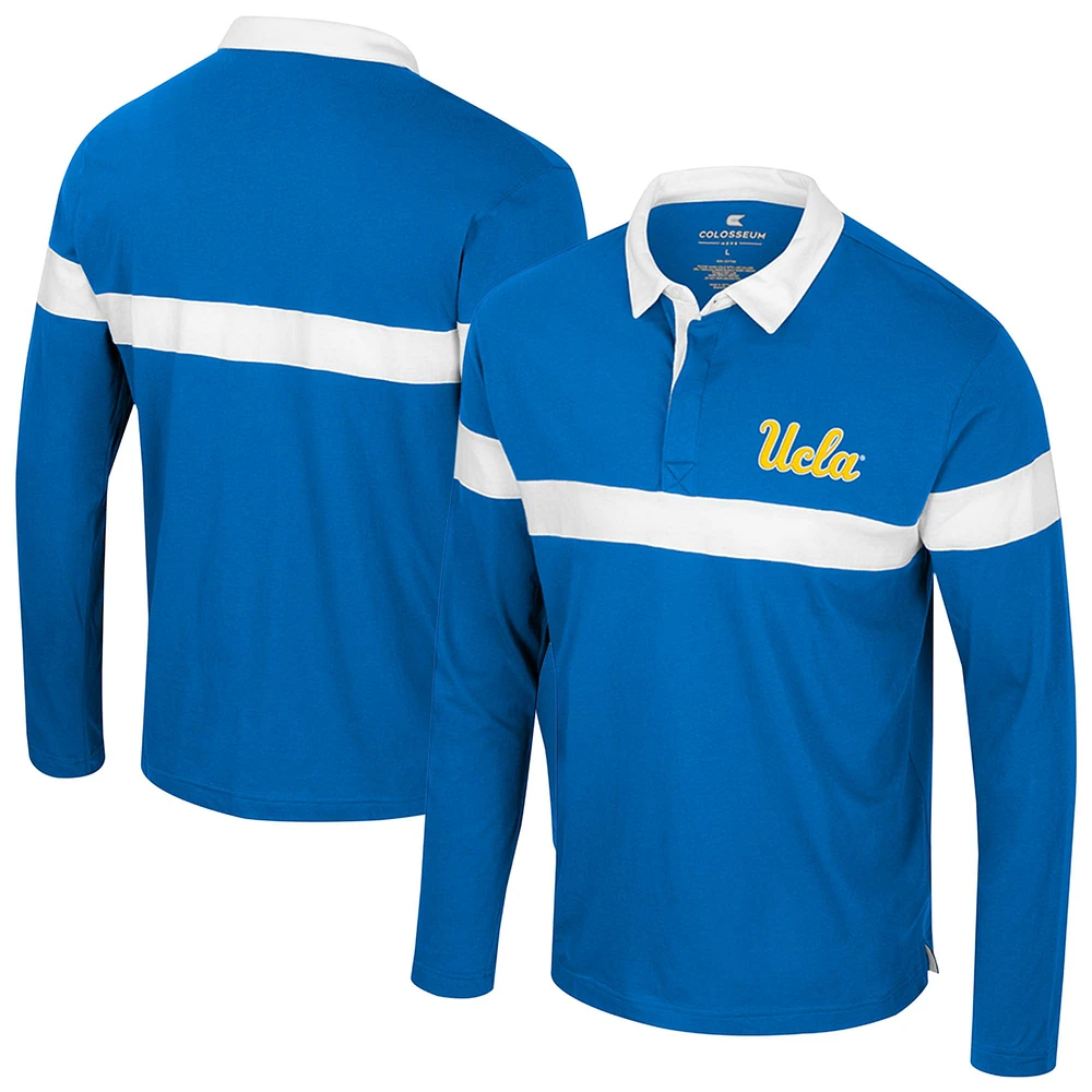 Polo à manches longues bleu Colosseum pour homme UCLA Bruins Too Cool For School