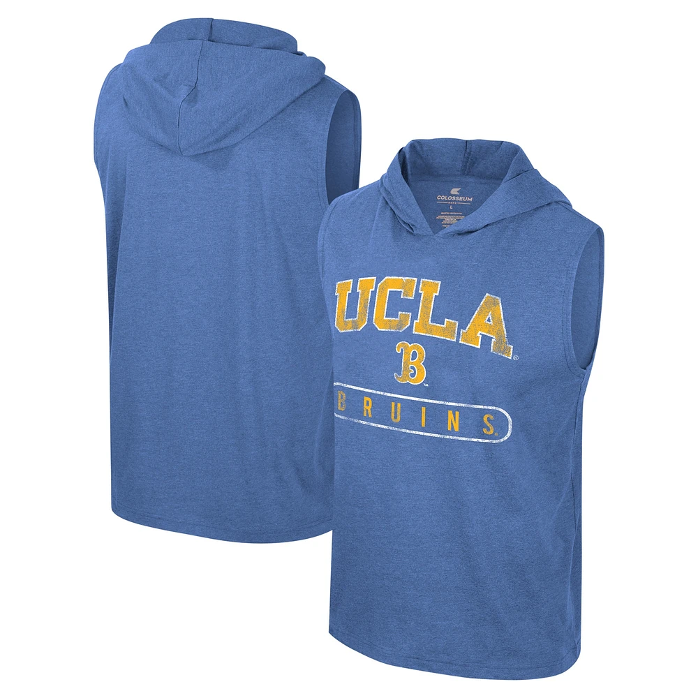 Men's Colosseum Blue UCLA Bruins Varsity Sleeveless Hoodie Tank Top