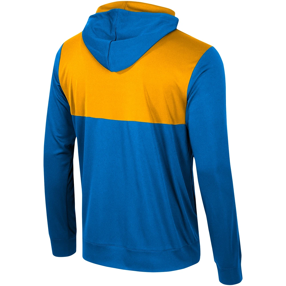 Men's Colosseum Blue UCLA Bruins Warm Up Long Sleeve Hoodie T-Shirt