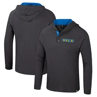 Men's Colosseum  Charcoal UCLA Bruins Dujour Ralgan Long Sleeve Henley Hoodie T-Shirt