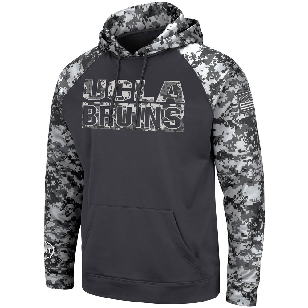 Men's Colosseum Charcoal UCLA Bruins OHT Military Appreciation Digital Camo Pullover Hoodie