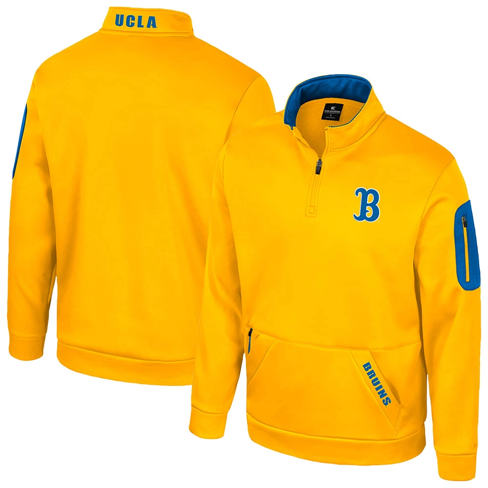 Men's Colosseum Gold UCLA Bruins Mainframe Quarter-Zip Fleece Jacket