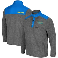 Men's Colosseum Heathered Charcoal/Blue UCLA Bruins Huff Snap Pullover