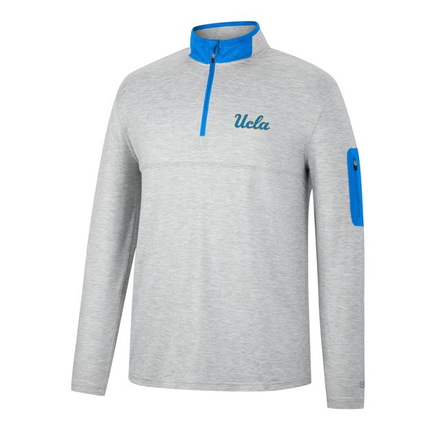 Colosseum Heathered Grey/Blue UCLA Bruins Country Club Windshirt Quarter-Zip Jacket