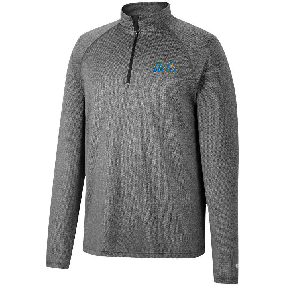 Men's Colosseum Heathered Gray UCLA Bruins Earth First Raglan Quarter-Zip Windshirt