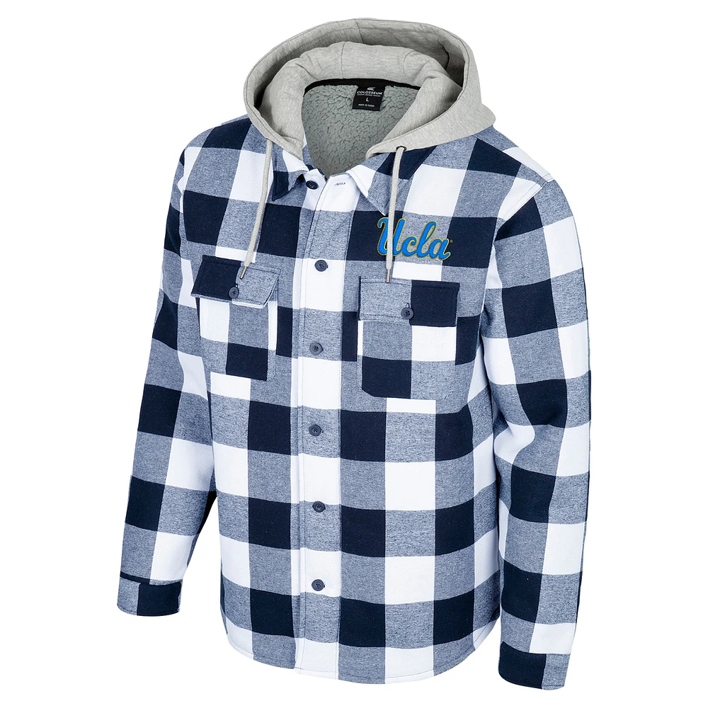 Veste zippée à carreaux Buffalo pour homme Colosseum bleu marine/blanc UCLA Bruins