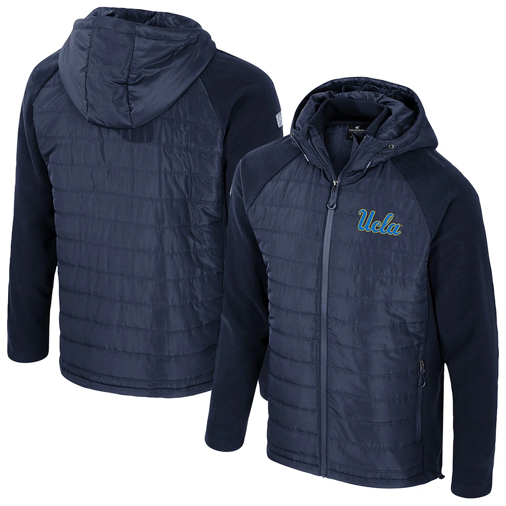 Veste à capuche entièrement zippée pour homme Colosseum Navy UCLA Bruins Block The Sun