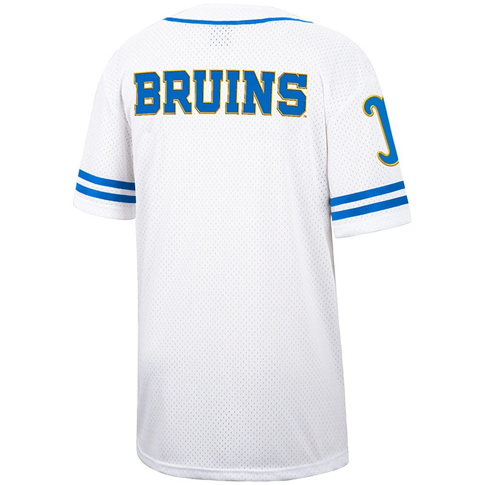 Maillot de baseball boutonné en maille Free Spirited des Bruins l'UCLA Colosseum blanc pour hommes