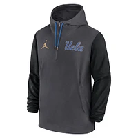 Sweat à capuche demi-zip Jordan Brand pour homme, anthracite, UCLA Bruins 2024 Sideline Pregame Player