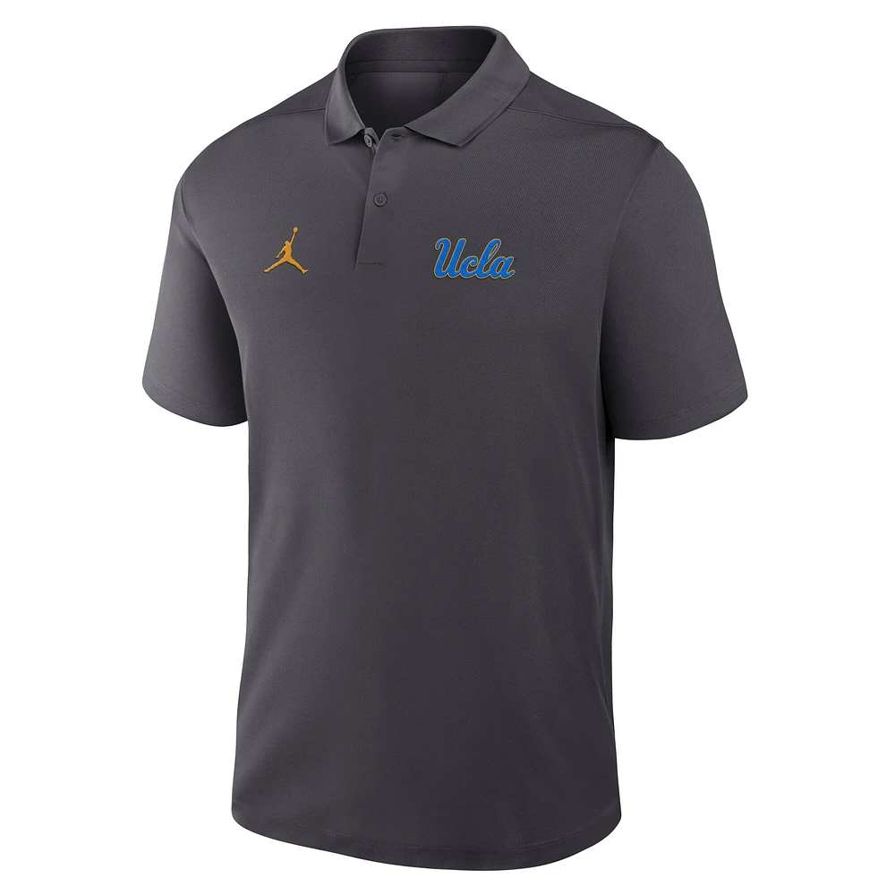 Men's Jordan Brand Anthracite UCLA Bruins Primetime Victory Primary Logo Performance Polo