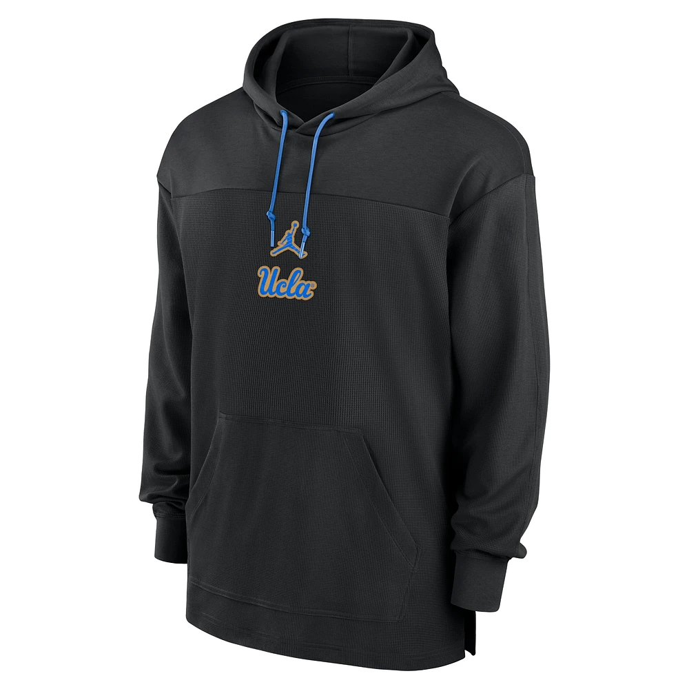 Men's Jordan Brand Black UCLA Bruins 2024/25 Sideline Jersey Performance Pullover Hoodie