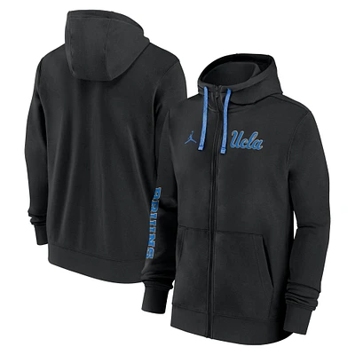 Sweat à capuche entièrement zippé Jordan Brand pour homme, noir, UCLA Bruins 2024 Sideline