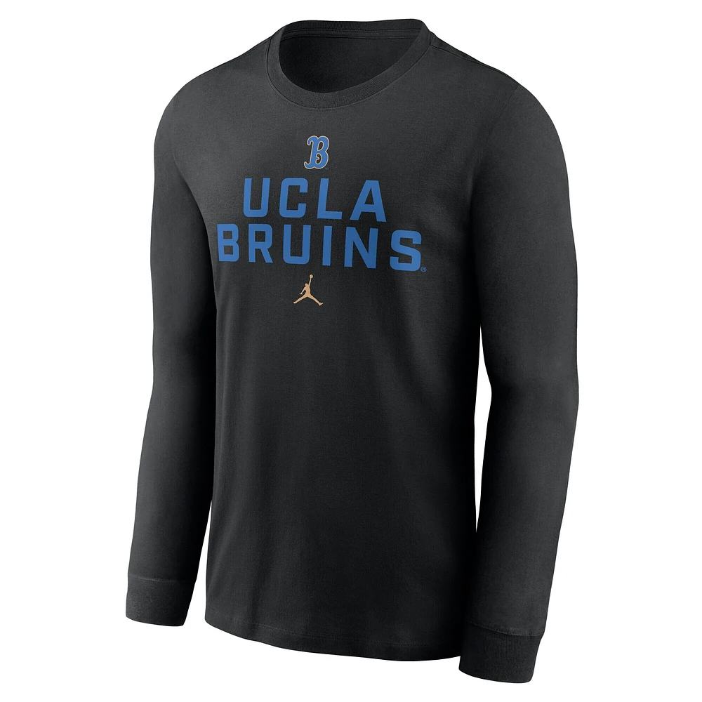 Men's Jordan Brand Black UCLA Bruins 2025 Sideline Performance Long Sleeve T-Shirt
