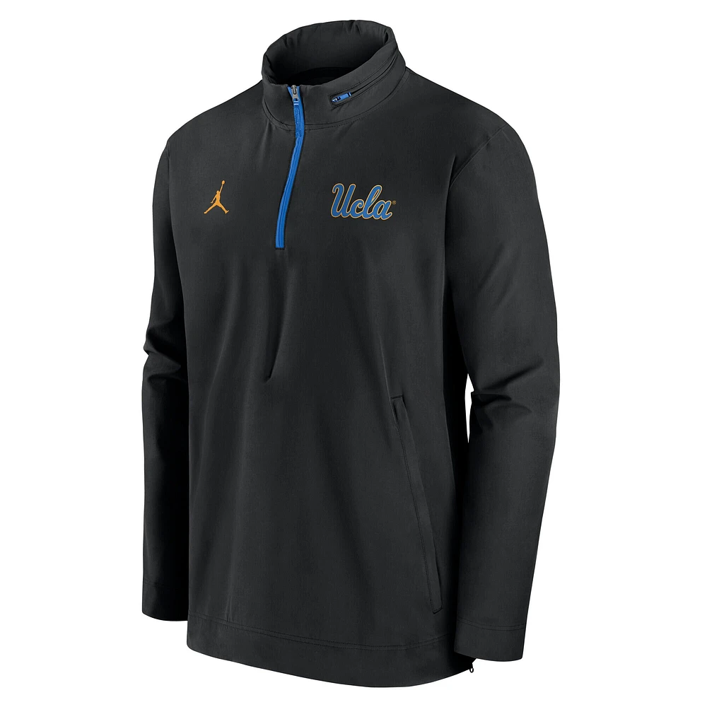 Men's Jordan Brand Black UCLA Bruins Sideline Coaches Quarter-Zip Jacket